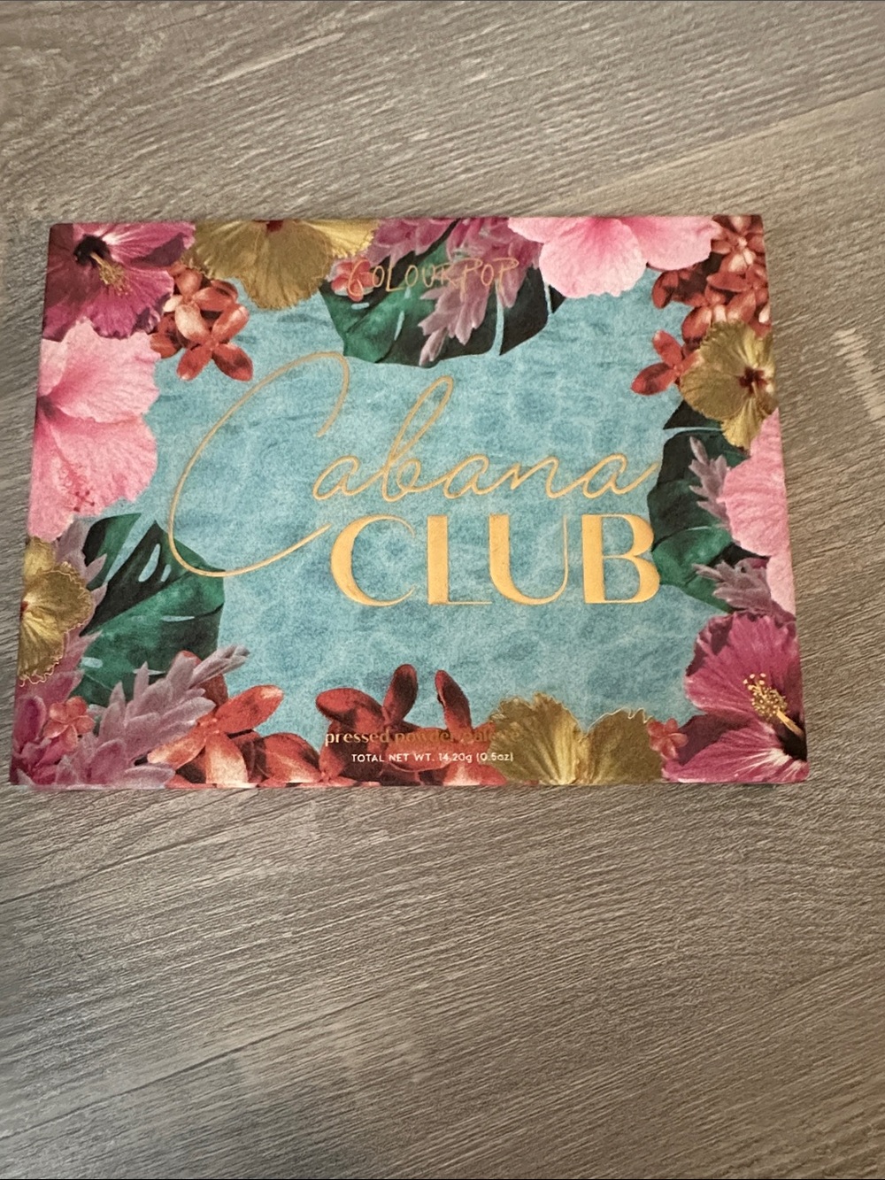 NWOT ColourPop Cabana Club Palette - Teal with Pink & Gold Floral Accents
